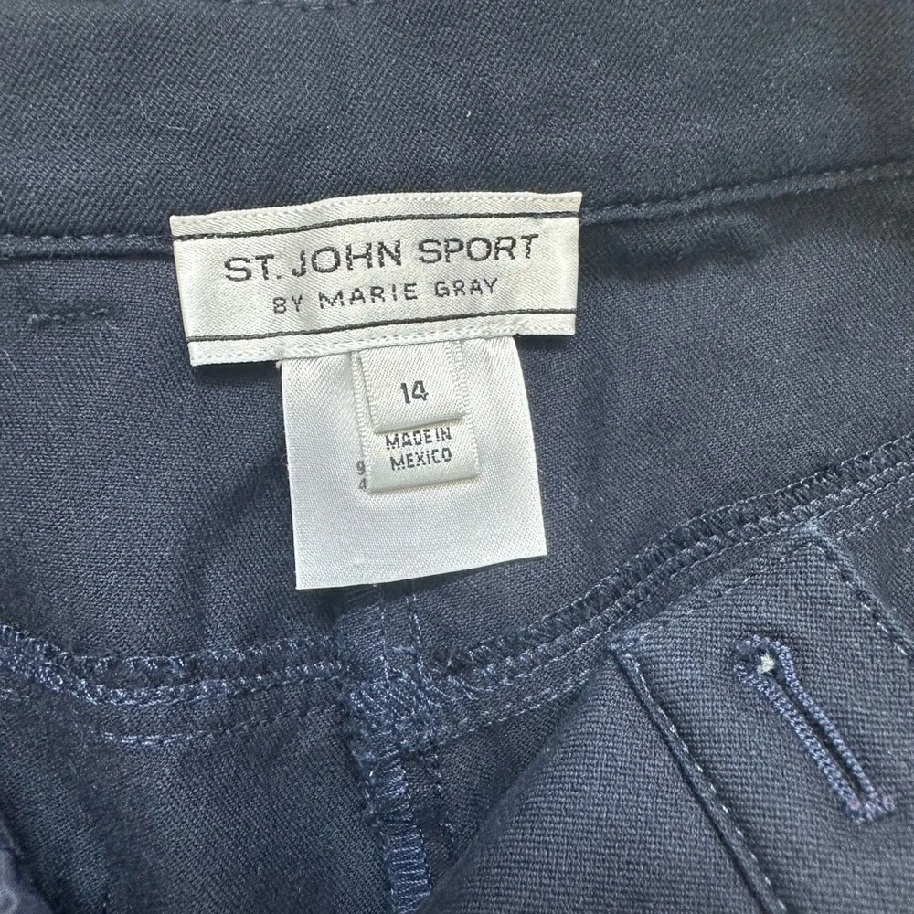 St. John Sport Navy Straight-Leg Pants with Gold Accents - Picture 5 of 6